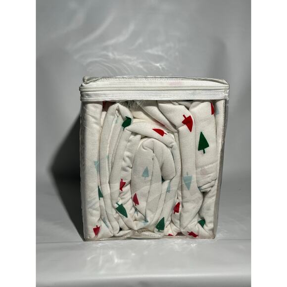 HD Designs Queen Sheet Set White‎ Pine Tree Christmas Design 220 Thread NWT - Picture 6 of 10